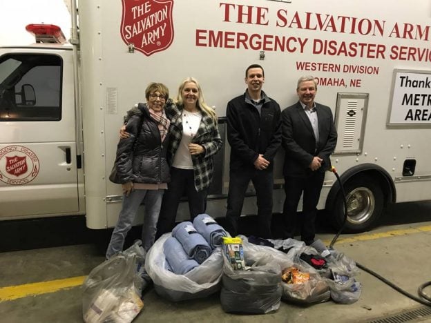 Team 2 with donated items the Salvation Army Winter Night Watch