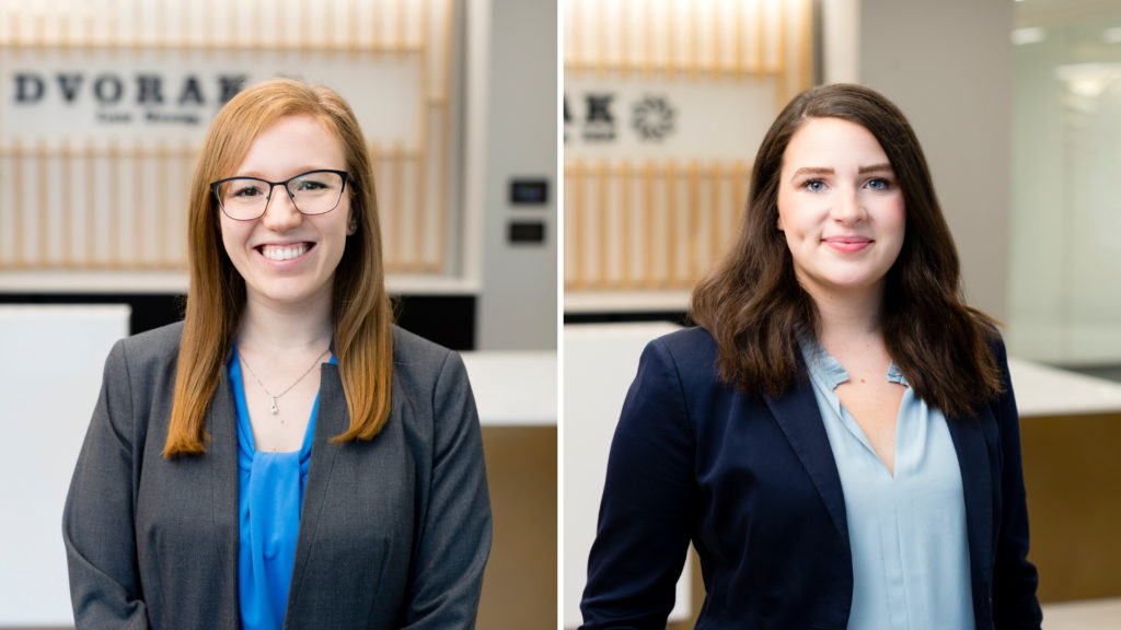 Claire Monroe and Dana Roche named new attorneys at Dvorak Law Group